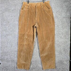Lauren Ralph Lauren Women Velvet Pants Size 16 Brown Tapered Preppy